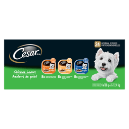 CESAR® Classic loaf in sauce Wet Dog Food, Chicken Lovers Variety Pack, 24x100g image